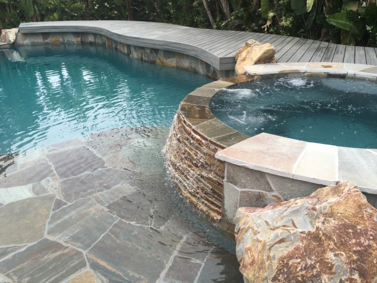 Curved Poolside Deck